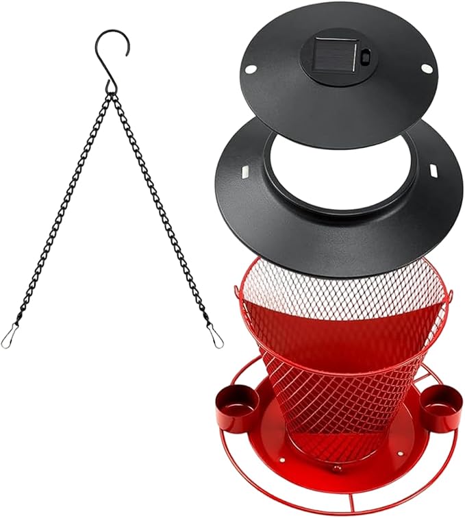 Garden Bird Feeder Weather Rain Protections Feeding Station with Water Bowl Hanging for Outdoor Wild