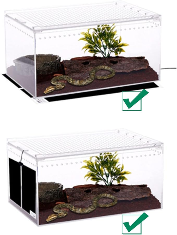 Tbrand Reptile Heating Pad with Temperature Adjustment, 110V 14W Heat Mat for Reptiles Tortoise Snakes Lizard Gecko Hermit Crab Turtle，Under Tank Heating Pad (14W(11inch*11inch))