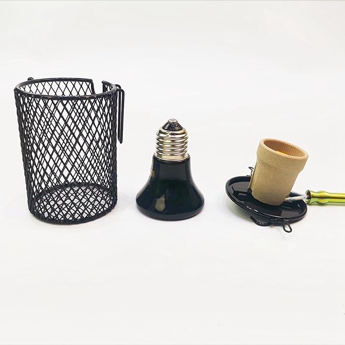 , Basking Light Cover Insulation Cage Heating Lamp Holder Heating Cage for Amphibian Parrot