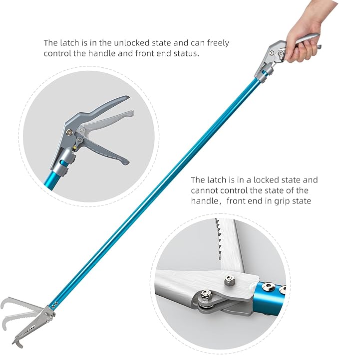 G2 47.2-inch Professional All-Aluminum Alloy Snake Tong Reptile Grabber Rattle Snake Catcher Wide Jaw Handling Tool with Lock（47.2inch