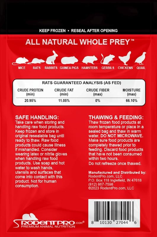 RodentPro Frozen Reptile Feeder Large Rats (5 Count)
