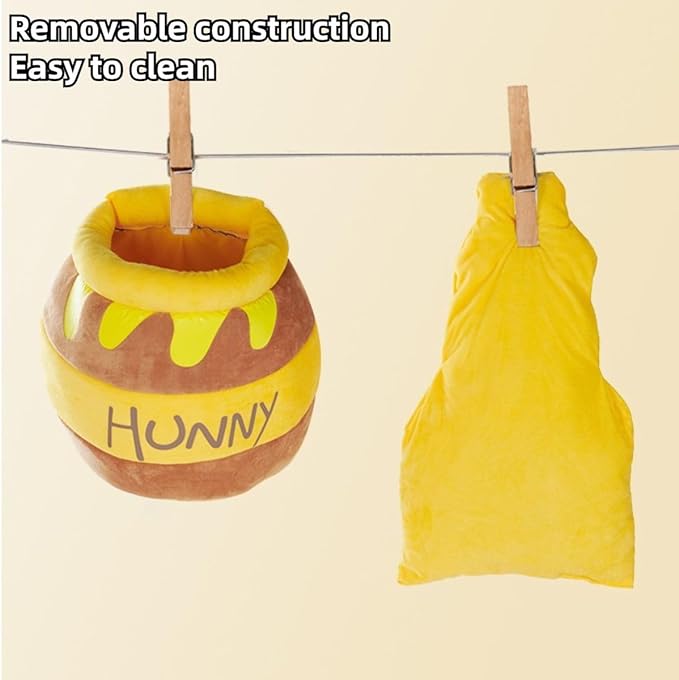Rabbit Honeypot Bed House - Bunny Hideout Warm Fleece Cuddle Cup Snuggle Sack with Removable Cushion Guinea Pig Hideout Sleeping Cave for Rabbit Guinea Pig Ferret Chinchilla