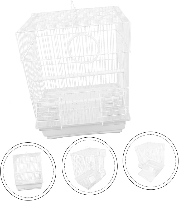 1Set Lightweight Handheld Bird Carrier Cage Portable Pet Parrot Cage for Travel Spacious Design with Breathable Wire Structure for