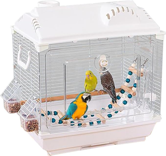 Bird Cage, Lightweight Escape-Proof Breathable, Small Canary Cage Parakeet Carrier, for Cockatiel Lovebird Conures Indoor Outdoor Home Traveling Trip