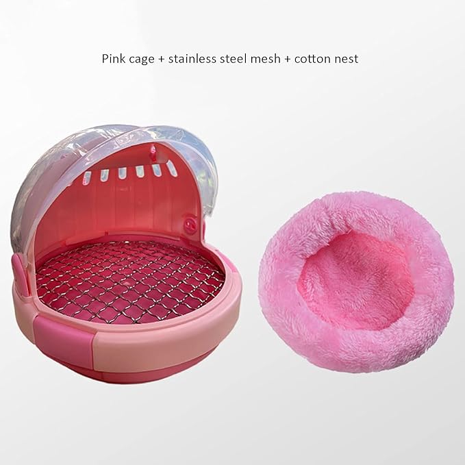 Liudan Bird Cage Bird Carrier Transparent Light Parrots for Cockatiels Small Animal Travel Bag for Hamster Squirrel Lovebirds Cage (Color : Pink)