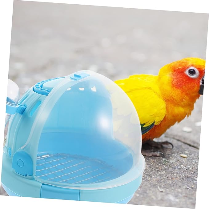 1set Lightweight Handheld Pet Bird Travel Cage Portable Parrot Carry Case for Small Birds Includes Carrier Galvanized Mesh Pad