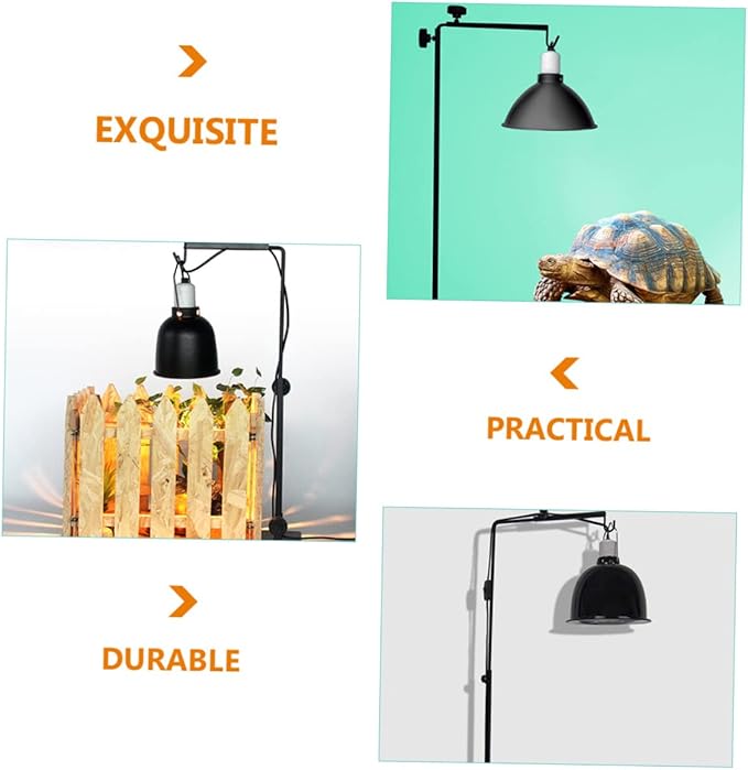 Adjustable Metal Lamp Stand for Reptiles Durable and Odor Lightweight Design with Efficient Heat Dissipation for Basking Light Setup