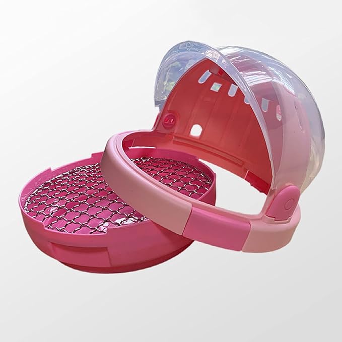 Flight Cage Bird Travel Carrier Transparent Lightweight Parrots Carrying case for Cockatiels Small Animals Travel Bag for Hamster Squirrel Lovebirds Bird Cage (Color : Pink)