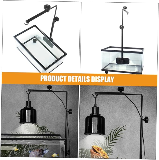 BESPORTBLE Sturdy Lamp Stand for Fish Tank Lights Bracket for Reptile and Turtle Basking Height Angle Mounting Bracket for Aquarium Lighting