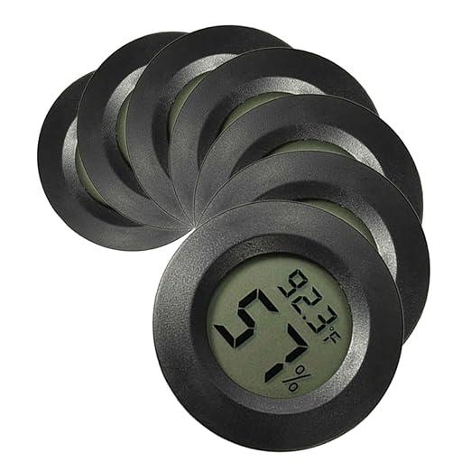 7pcs Mini Digital Thermohygrometer for Reptile Tanks Temperature Gauge Humidity Monitor Easy to Use