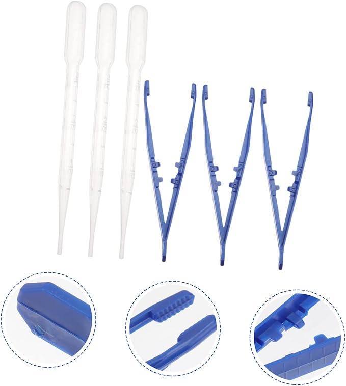 FRCOLOR 18pcs Plastic Reptile Feeding Clamp Insect Tweezer Reptile Accessories Tweezer Dropper