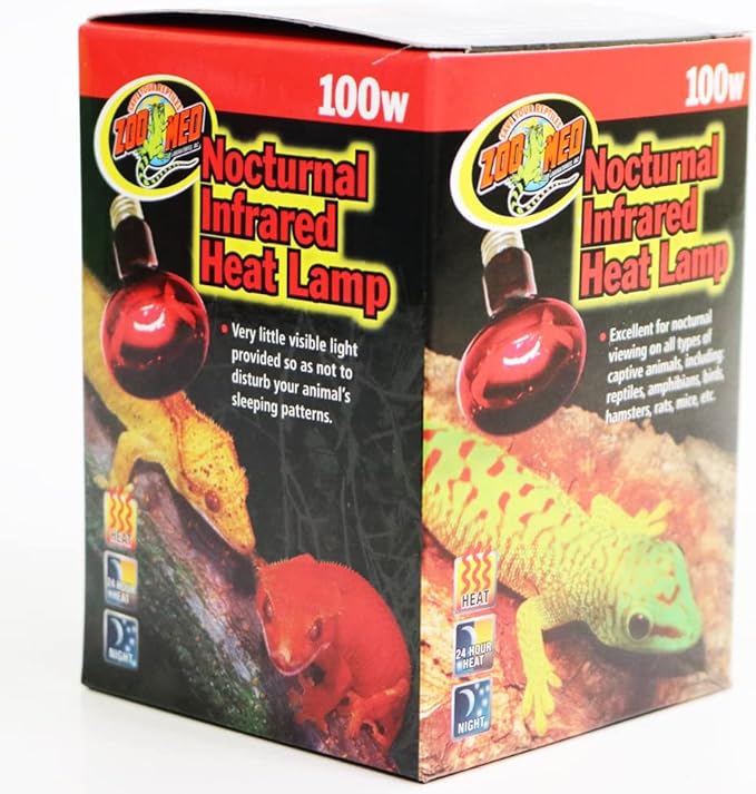 Zoo Med Nocturnal Infrared Heat Lamp, 100 Watts (Pack of 2)