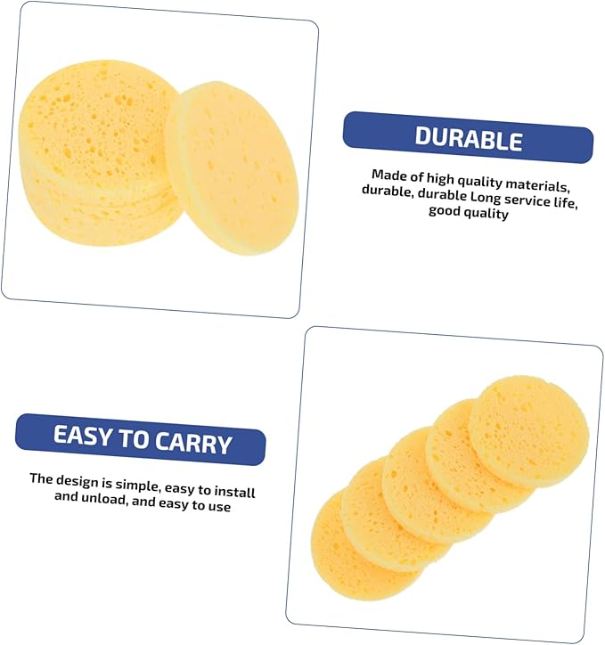 25pcs Crab Sponges for Humidity Maintenance Pet Tanks Multi-Purpose Cleaning and Makeup Use Unbleached Natural Sponges for Crabs and Other Pets