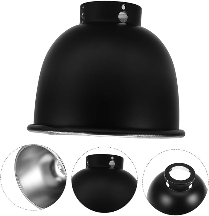 Hemoton Reptile Heat Lamp Cover Reflective Dome Shade for Optimal Habitat Lighting Durable Metal Construction Easy Installation Compatible with Various Heating Bulbs for Terrarium Use