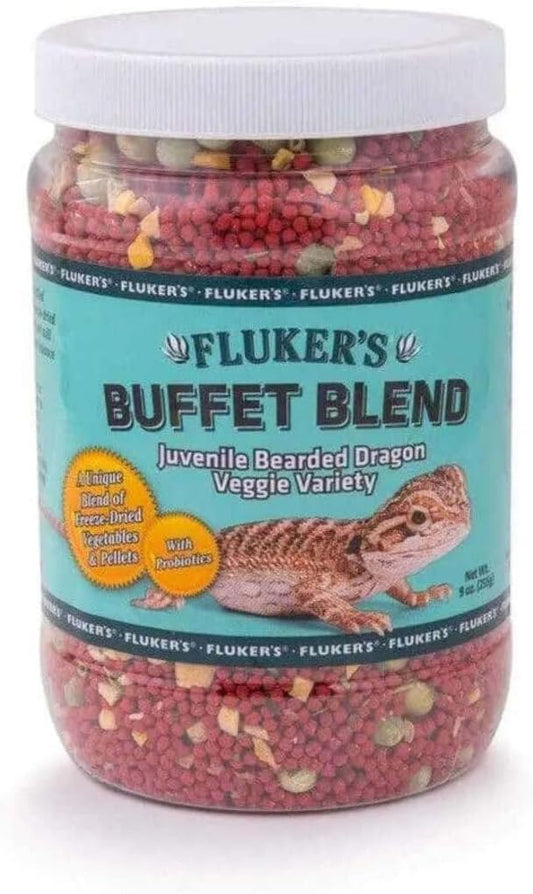 Fluker's Buffet Blend Juvenile Bearded Dragon Veggie Variety Diet, 9-Ounces, Model: 76053