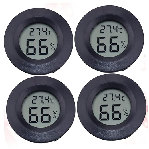 4pc Reptile Pet Temperature Humidity Digital Thermometer Hygrometer for Aquarium Terrarium Supplies Reptile Humidity Gauge for