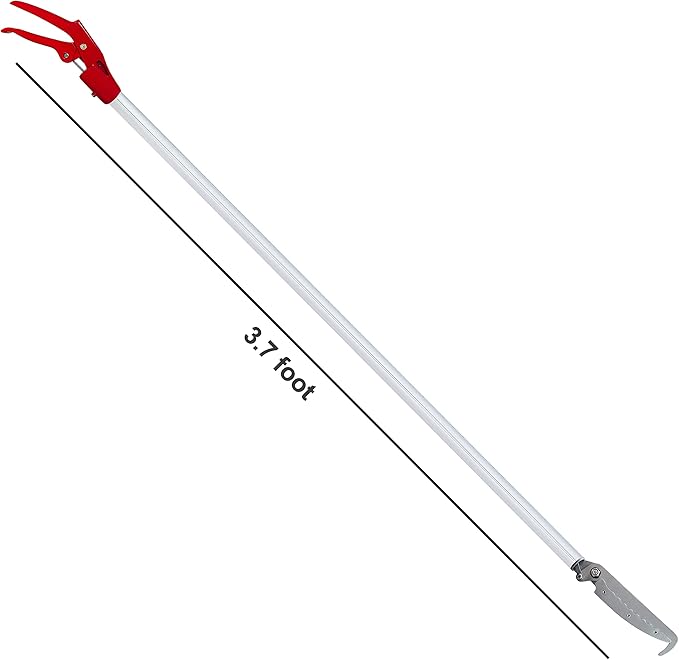 3.7 FT Snake Grabber Long Handle with Hooks, Rattle Snake Catcher Tool, Professional Reptile Wide Jaw Tongs
