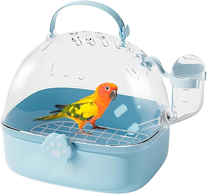 Hamster Carrier Cage | Portable Small Hamster Cage with Water Bottle | Breathable Pet Bird Carrying Accessory for Hedgehog Chinchillas Lovebirds Cockatiels Budgies Macaws Parakeet