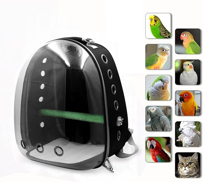 ENGENDER Bird Cage Parrot Light Backpack Pet Bird Travel Cage with Bracket Multifunctional Portable Breathable Pet Bag Suitable for Pet Birds Parakeet Cage
