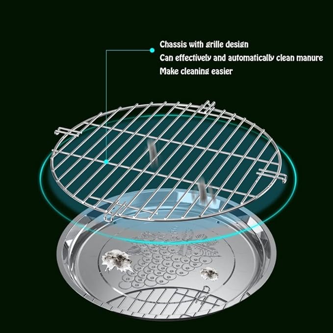 Stainless Steel Round Bird Cage Hanging Birdcages for Travel Bird Carriers Suitable for Small and Medium Birds Parrot Birdcage，34cm/13.3in