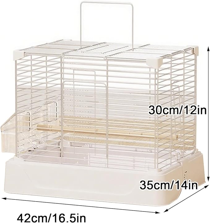 Outdoor Flight Bird Cage White, Parakeet Bird Carrier Travel Cage Indoor Flight Bird Aviary for Cockatiels, Canaries, Finch(Medium(7pcs))