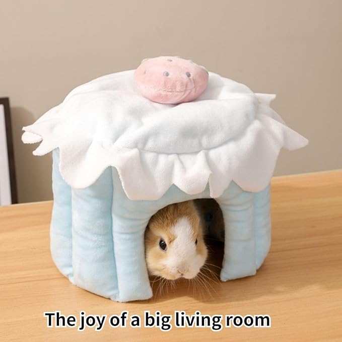Cake Shaped Guinea Pig Tunnel, Rabbit & Small Pet Tunnel Accessories (Blue, S)
