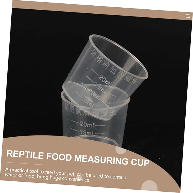 20ml Reptile Food Measuring Cups Set 30pcs Washable Scale Cups for Crawling Pets Practical Measuring Dishes for Lizards and Small Animals