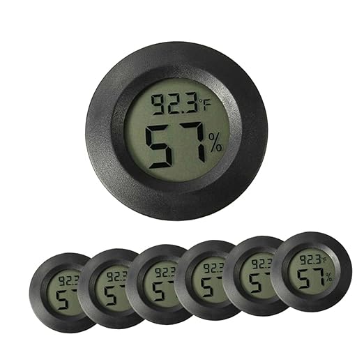 VICASKY 3sets Reptile Tank Accessories Mini Hygrometer Thermometer Digital Humidity Temperature Meter Ideal for Home Office and Travel 7pcs*3