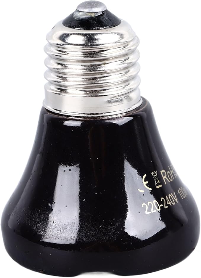 Ceramic Heat Emitter, Reptile Heat Bulbs, No Light Emitting Heat Bulbs, for Amphibian Terrarium, Bearded Dragon Lizard Snake Turtle, Brooder Coop Incubating Chicken (100w)