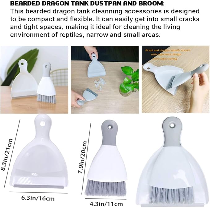 Generic Reptile Tank Cleaning Kit, Bearded Dragon & Lizard Accessories, Compact Glass Terrarium Cleaning Kit