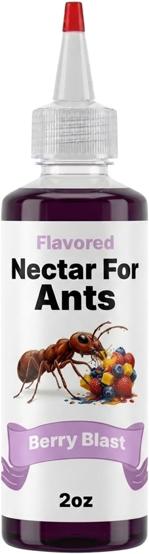 CTWPets Flavored Nectar for Ants — Liquid Ant Food with Electrolytes | Sugar Water Feeding Supplement | 5 Flavors | 2 fl oz (Berry Blast)