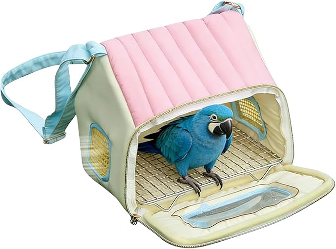 Bird Carrier | Portable Breathable Warm Pet Supplies with Stainless Steel Tray | Bird Carrier Travel Cage,for Animal Pigeon Offices Outing Travel Vehicle Car Road Trip Daily Indoor Outdoor