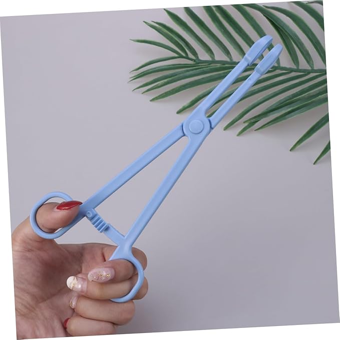 Housoutil 2pcs Plastic Reptile Stool Clamp for Easy Pet Waste Cleanup Stylish Scissors Design for Lizards Birds and Animals