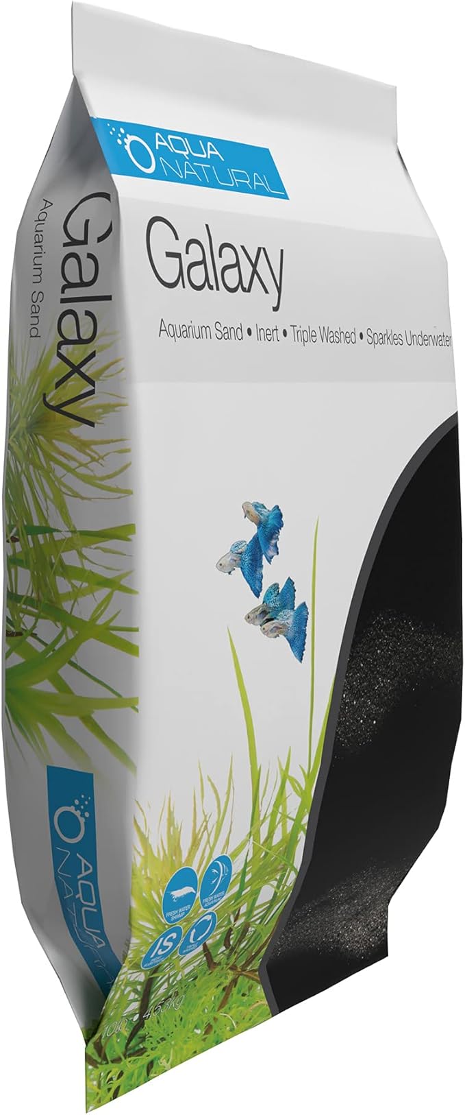 Aqua Natural Galaxy Sand 20lb Substrate for aquascaping, Aquariums, vivariums and terrariums, Black
