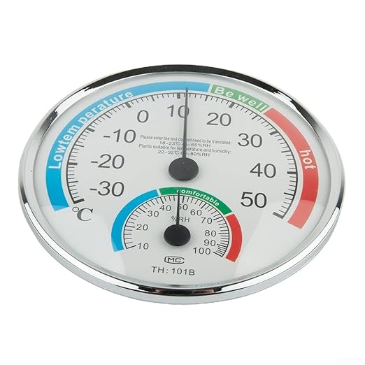 Analog Thermometer Hygrometer for Indoor Room Climate Control, Wall Mount or Stand Device with Comfort Display, No Battery Required for Home Office Greenhouse Sauna Terrarium, White(2pcs)