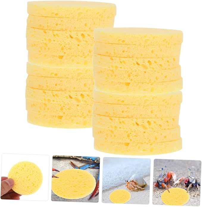 Mipcase 50pcs Crab Humidity Sponges Pet Crab Sponges Aquarium Supplies for Bathing Dish Cleaning