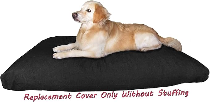 Dogbed4less Heavy Duty Black Canvas Duvet Pet Dog Bed Cover - Replacement Cover only (55"X37"X4")
