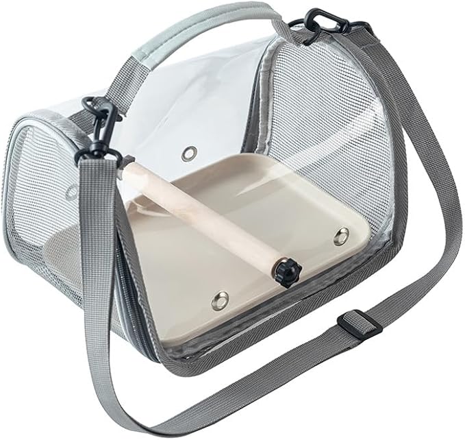 Portable Bird Carrying Bag, Transparent Travel Bag for Parrots, Parakeets, Birds, and Small Pets, 26x19x19.5cm
