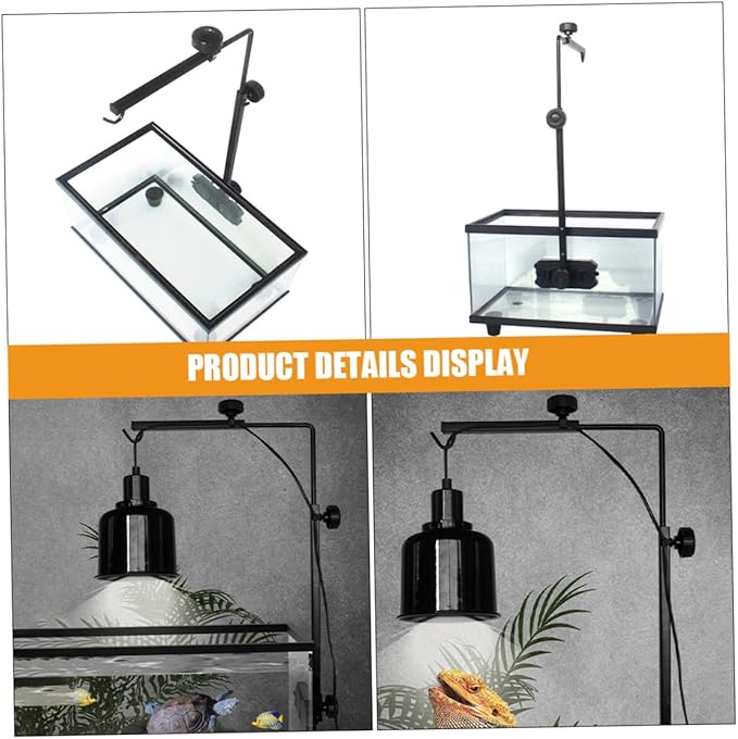 TOYANDONA Sturdy Bracket for Reptile Lamps Versatile Clamp Stand for Turtle Basking and Fish Tank Lighting Fade- Design for Use