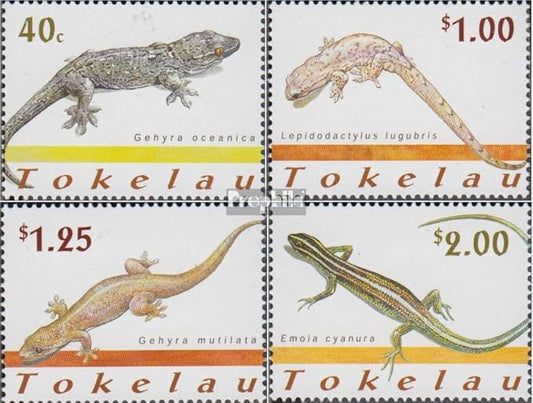 Tokelau 298-301 (Complete.Issue.) unmounted Mint/Never hinged ** MNH 2001 Reptiles (Stamps for Collectors) Amphibians/Reptiles/Dinosaurs
