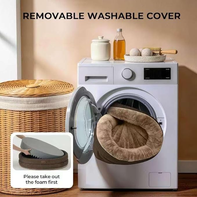 Orthopedic Dog Bed for Extra Large Dogs, XL Waterproof Dog Bed with Bolsters, Supportive Egg Crate Foam Pet Couch Bed with Removable Washable Cover & Non-Slip Bottom, Coffee