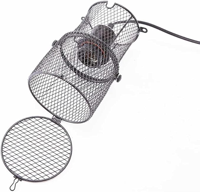 Reptile Heat Lamp Holder with Anti-hot Bracket, Pet Heat Lamp Lampshade Holder Heating Light Bulbs Holder Heating Lamp Shade with Switch for Pet Amphibian Snake Lizard Turtle Birds Chick，US Plug