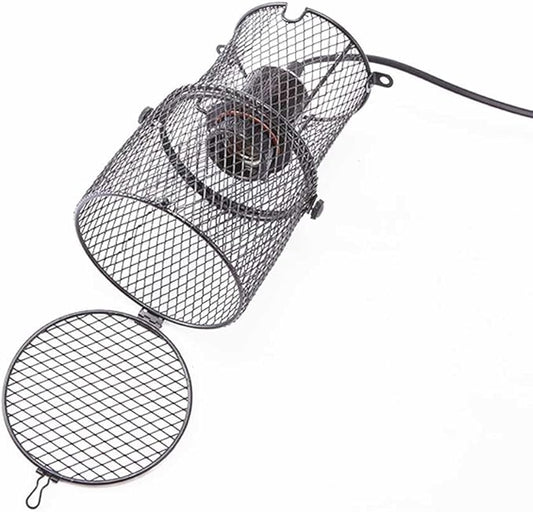 Reptile Heat Lamp Holder with Anti-hot Bracket, Pet Heat Lamp Lampshade Holder Heating Light Bulbs Holder Heating Lamp Shade with Switch for Pet Amphibian Snake Lizard Turtle Birds Chick，US Plug