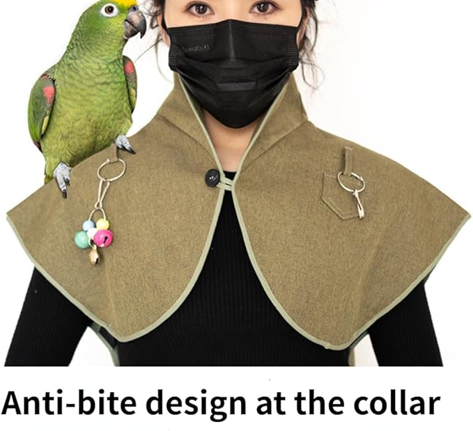 Pet Bird Upgraded Shoulder, Neck Poop Protector and Protective Anti-Scratch Arm Guard Set, Anti-Bite Shoulder Pad Diaper Shawl for Parrot Macaw African Budgies Parakeet Agapornis Fischeri Cockatiel