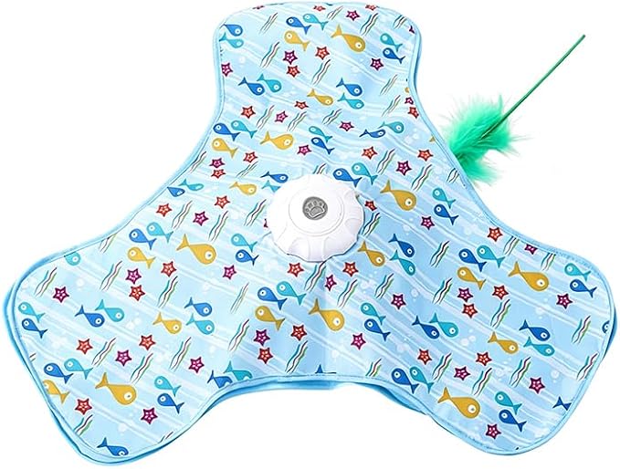 Interactive Cat Toy for Indoor Cats - Rechargeable Automatic Feather Wand with Motion Sensor, 3 Play Modes, Squeaky Mouse Sound, Hide & Seek Exercise Toy for Bored Kittens & Adult Cats (Triangle) by Unknown