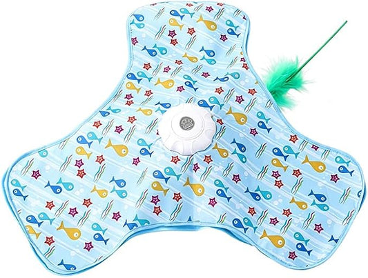 Interactive Cat Toy for Indoor Cats - Rechargeable Automatic Feather Wand with Motion Sensor, 3 Play Modes, Squeaky Mouse Sound, Hide & Seek Exercise Toy for Bored Kittens & Adult Cats (Triangle) by Unknown
