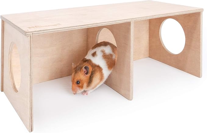 Niteangel Hamster Secret Peep Shed 2-Chamber Hideout & Tunnel Exploring Toys (Large - for Syrian Hamster)