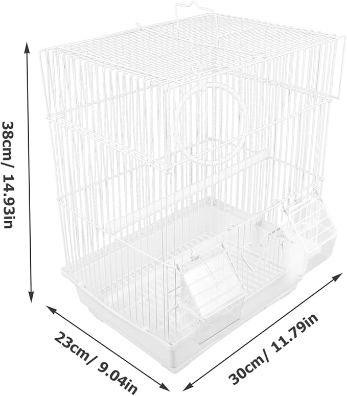 jojofuny Portable Metal Bird Carrier Cage for Parrots Pearl Jade Birds Finches Iron Travel Storage Cage Secure Habitat for Pets