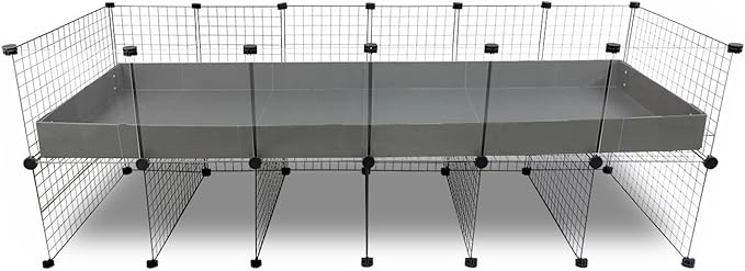 GuineaDad Piggy Condo – Premium C&C Cage with Pillars for Guinea Pigs & Small Animals with Coroplast Base | Acrylic and C&C Grids for Small Pets (Acrylic, XXL (29" x 87.5" x 28.5"))