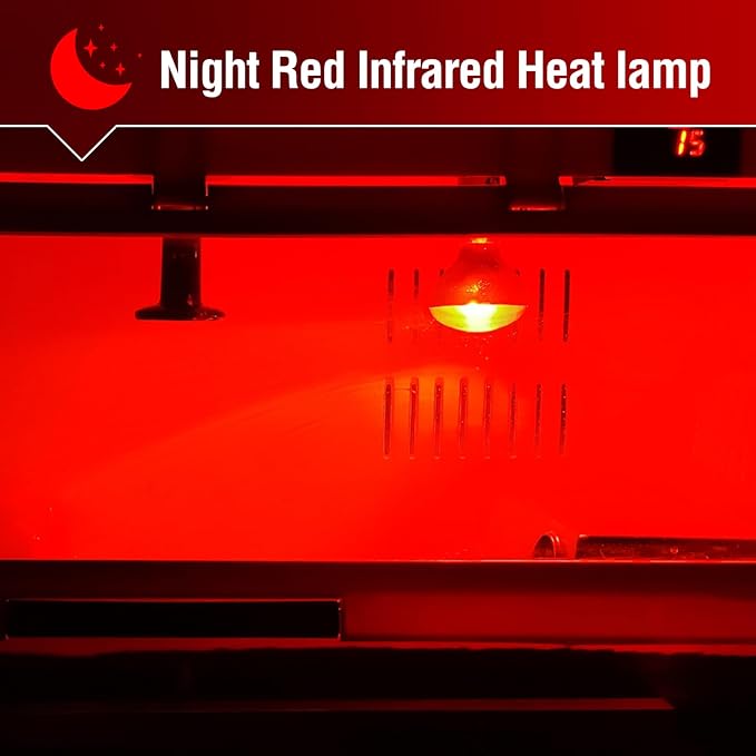 Leoterra 100W High-Power Reptile Red Heat Lamp 2-Pack, Intense Infrared Night Heat Bulb with Thickened Glass, 2000+ Hours for Large Tortoise, Iguana, 40-75 Gal Tank E26 Base 110v